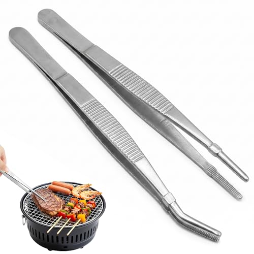 Pinza da Cucina 20 Cm: La Classifica dei Più Venduti nel 2025 9 WUMZIRA Set da 2 Pinze da Cucina in Acciaio Inox 430 Spessorato, Pinza Dritta 20cm e Pinza Curva 25cm per Barbecue, Impiattamento e Cucina Professionale, Utensili Resistenti