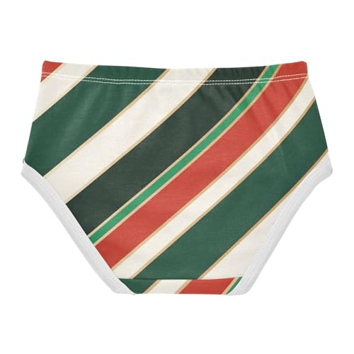 Festive Striped Christmas Girls' Hipster Triangle Panties Comfort Color for Toddler in Sizes 2T,3T, 4T, 5T, 6Y and 8Y2
