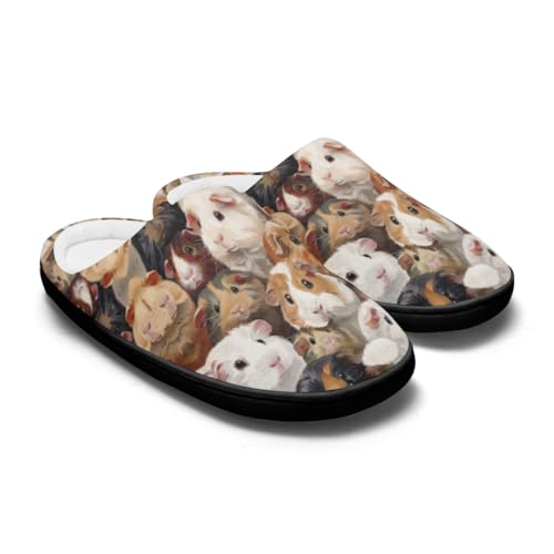 Chaussons cochon d'inde de maison mixtes en coton chaud XL