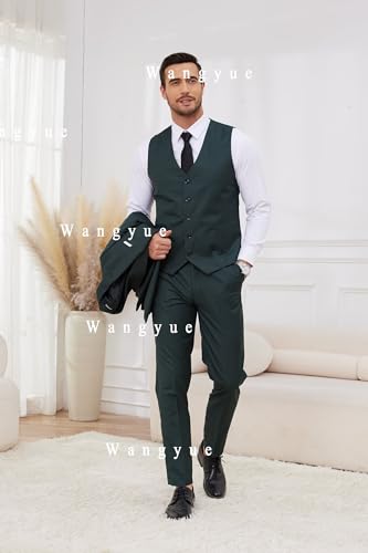 Wangyue 3 Piece Men's Suits Slim Fit Sets Elegant Suit for Men Peak Lapel Two Button Solid Jacket Vest Pants Prom4
