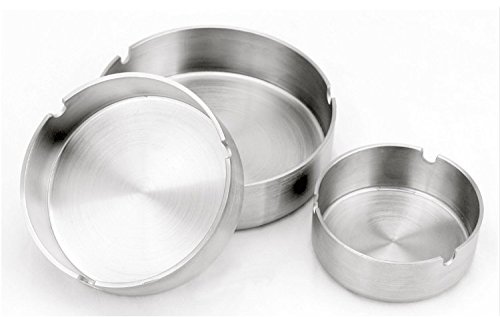 Patty Both Set of 3 Stainless Steel Ashtray 3 Size (Small/Medium/Large)