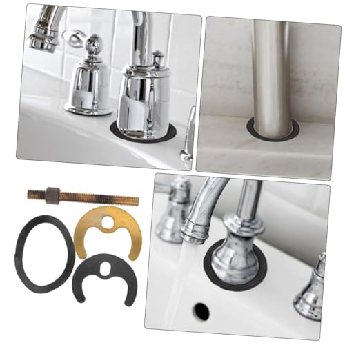 Kit installation robinet avec plaques forme cheval SHINEOFI 6 ensembles inox