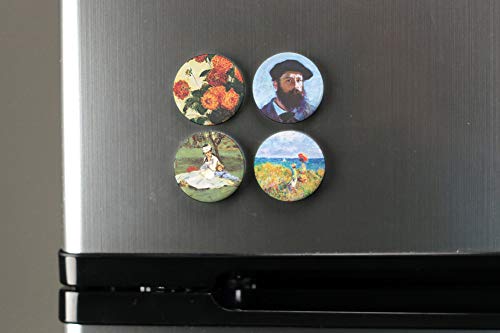 Buttonsmith Monet Cliff Walk Magnet Set - Set Of 4 1.25" Magnets - Made In The Usa #TOP3