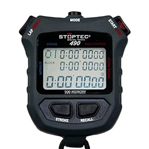 Stoptec Stopwatch 490 (500 File Memory | Race Control | Percussion | Timer) – Digital Professional Stopwatch with Pressure Point Mechanism | Splashproof