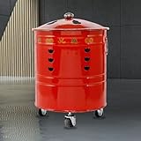 Barril Incinerador de Papel con Ruedas, Incinerador Confiable para Quemar Basura, Madera, Patio, Fogatas y Acampar al Aire Libre