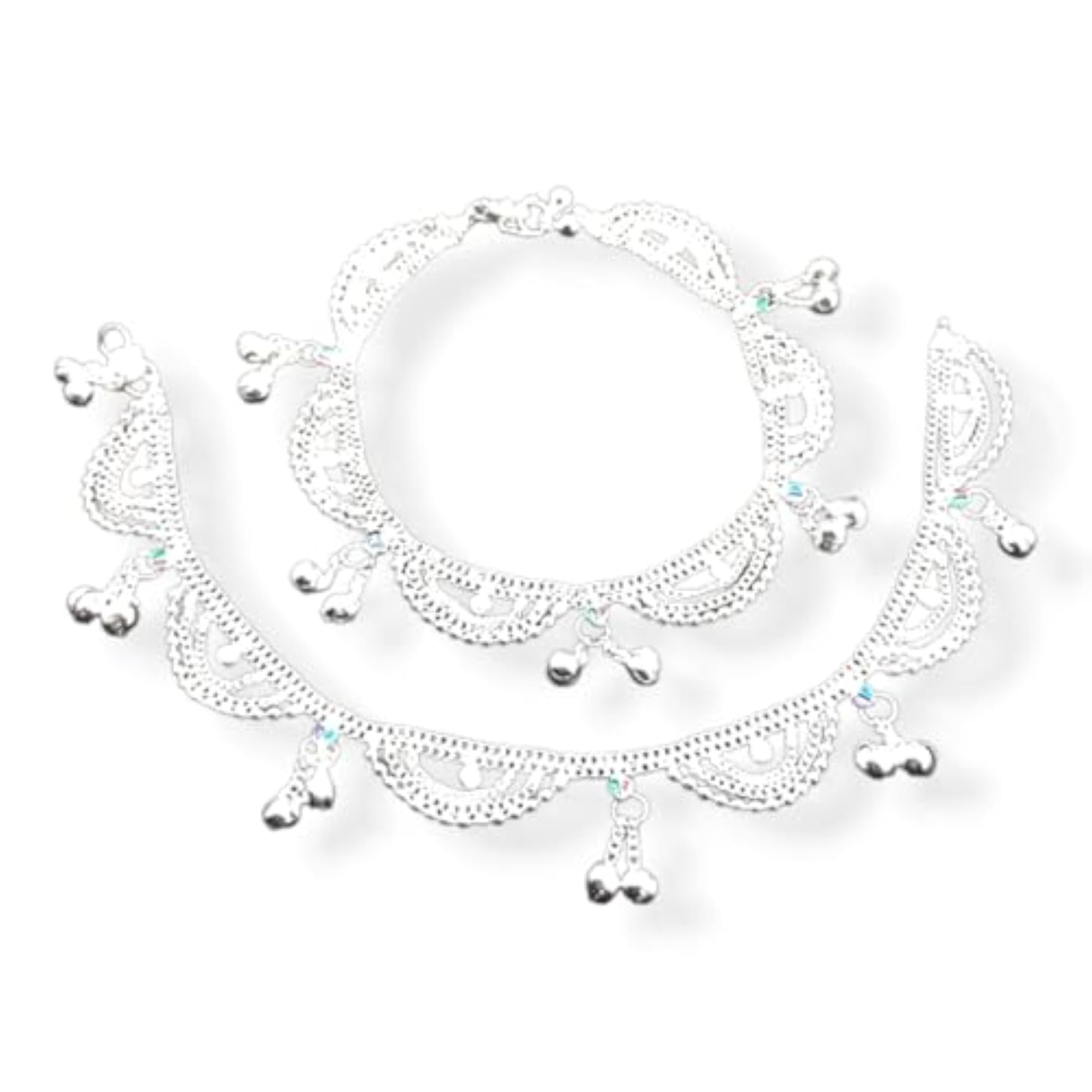 Pack of 2 Indian Traditional Chain Linked Bell Anklets