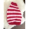 Candy Lane Pink Striped Dog Sweater XS Turtleneck Sweater with Sleeves for Teacup & Small Dogs 35 lbs Soft Cozy Lightweight Knit Pet Clothes, Handmade Puppy Outfit