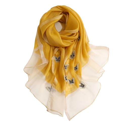 Isurrender Silk Embroidered Long Scarf Lightweight Wrap for Evening Party Fashion Pashmina Shawl Wraps for Women Formal2