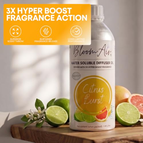 Image of Citrus Burst Diffuser Oil for Home Fragrance, 1 Litre Refill