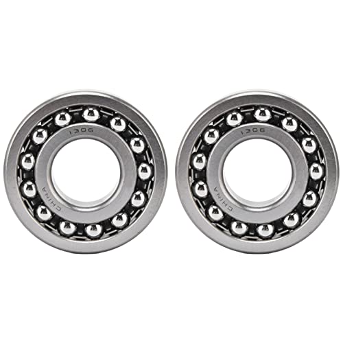 ANKROYU セルフアライングボールベアリングダブル列高速ラジアルラジアルラストプルーフ低ノイズベアリングキットギアボックスモーター家電製品産業機械2PCS 1304 1305 1306 1307 1308モデル (1306)