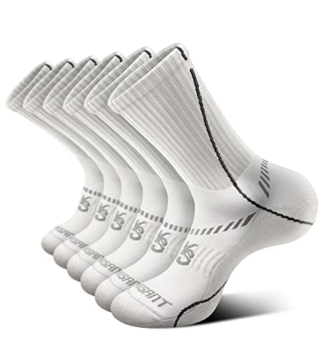Image of BULLIANT Men 6-Pack Athletic Compression Crew Socks for Running Gym Sports