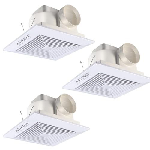 Image of Ceiling Mounted Fan (Size-10 Inch) | Ceiling Exhaust Fan | ISO, CE, RoHS Certified | Air Ventilation System for Bathroom Kitchen Office | High Speed Silent Exhaust Fan | Pack of 3