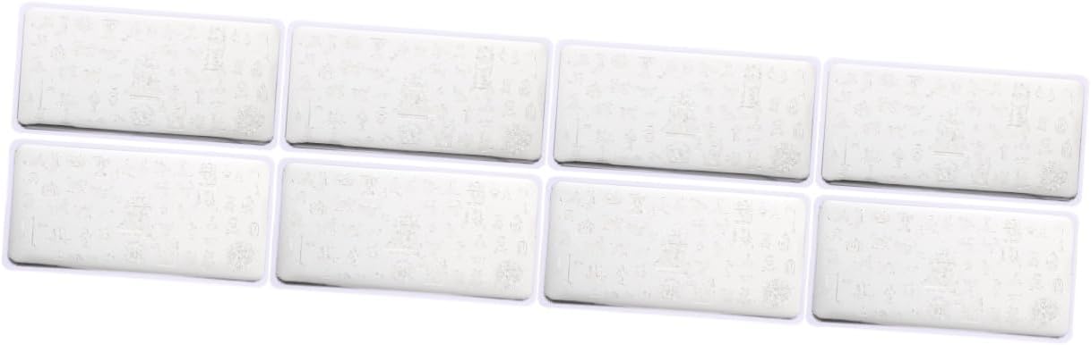 minkissy 8 Sheets Nail Transfer Pressure Plate Nail Stamp Nail Tools Manicure Kit Nail Art Stamper Nail Stencils For Nail Art Reusable Nail Stencil Stamp Nail Art Supplies