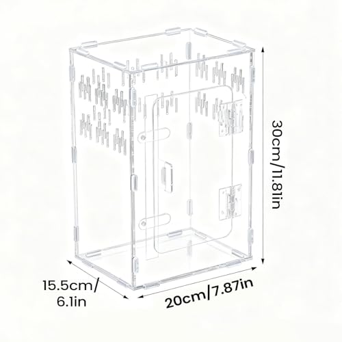 Terrarium pour araignées et geckos en acrylique transparent avec zone caverne