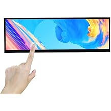 Portable Wide Bar Touch Monitor,14.5 inch 2560x720 2K 350nit IPS LCD Monitor,Type USB C Video Input,Metal Shell, Built in Dual Speakers