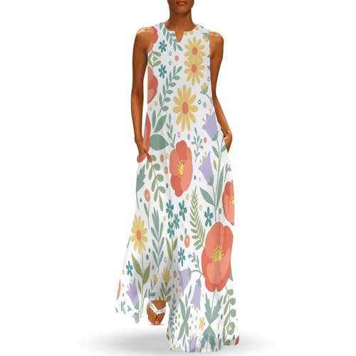 Robe longue femme boho fleurs imprimée blanche grande taille chic - 2