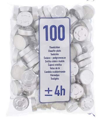 Lot de 100 bougies chauffe-plat blanches