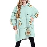 Manta de Sudadera con Capucha para Niños Manta de Gran Tamaño con Capucha Manta de Sudadera Gigante Sudaderas Sherpa Súper Suave y Cálida Bolsillo Grande Talla única (Aguacate)