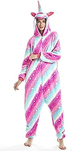 Unicorn Adult Unisex Onesies Animal Cartoon Siamese Pajamas Home Wear Cosplay Pajamas Flannel Sleepwear Home Clothes