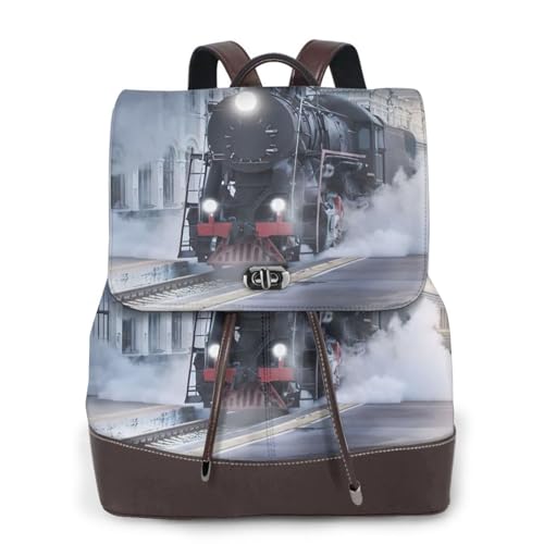 Sac à dos en cuir imprimé Sunset EdWal pour ordinateur portable