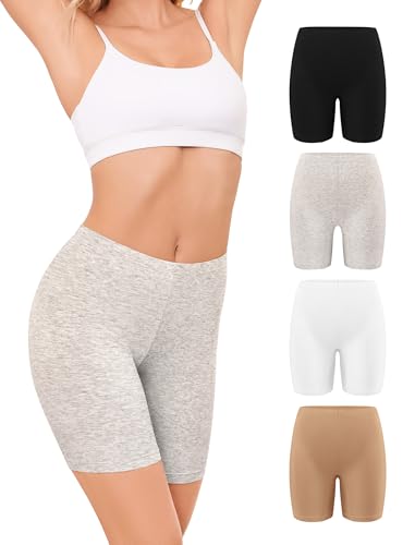 VOENXE Cycliste Femme Coton,Shorty Sport Anti Frottement Cuisse,Boxer Shorts Femme Panty,Shorties sous Jupe ou Robe,Women Legging Culotte Court Cotton...