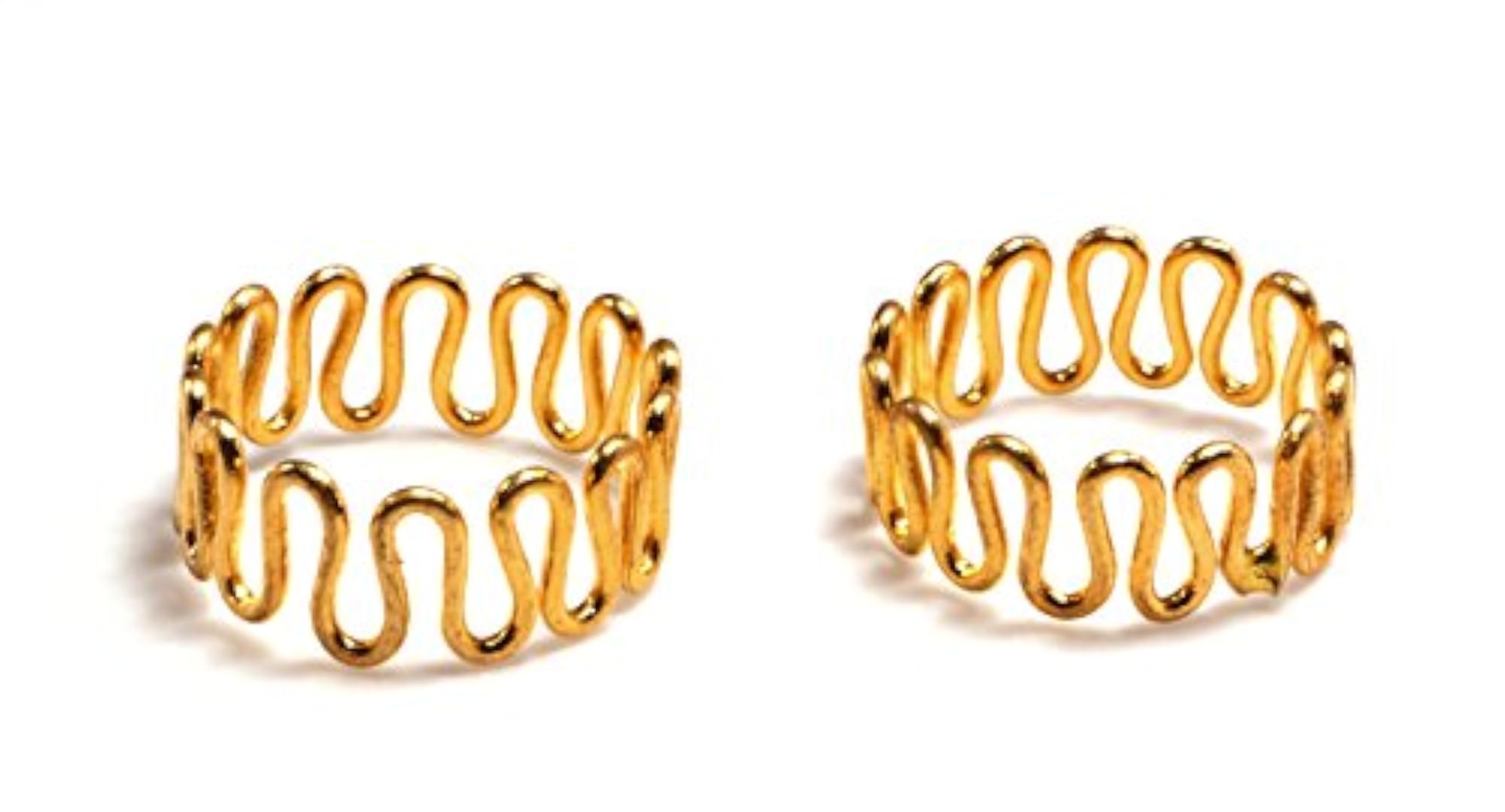Metal Alloy Toe Ring Expandable Wavy Pattern