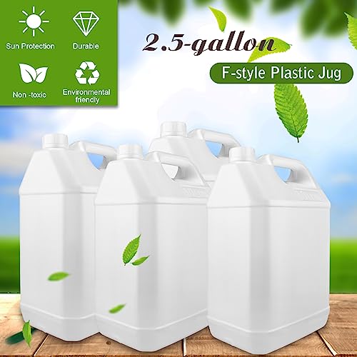 2.5 Gallon Water Jug, F-Style Plastic Jug, Water Storage Containers, Hdpe Containers with Leakproof Cap (4 Pack) by IVONNEY - Image 5
