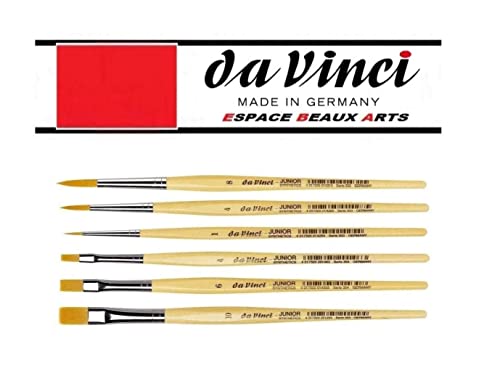 Davinci GH303 Junior Synthetics Malerpinsel, rund Serie 303, Größe, 1, 4, 8. und Davinci GH304 Junior Synthetics Malerpinsel, flach Serie 304,Größe 4,6,10