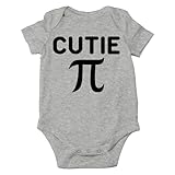 AW Fashions Cutie Pie Baby Bodysuit Cute Sweet Outfit Boys Girls Newborn Romper Infants Announcement (6 Months, Sports Grey)
