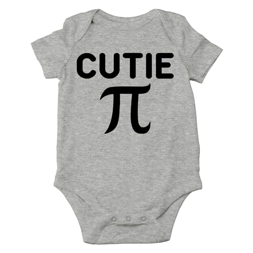 AW Fashions Cutie Pie Baby Bodysuit Cute Sweet Outfit Boys Girls Newborn Romper Infants Announcement (6 Months, Sports Grey)