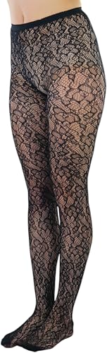 Image of ToBeInStyle Women's Elegant Floral Lace Inspired Spandex Net Full Length Tights