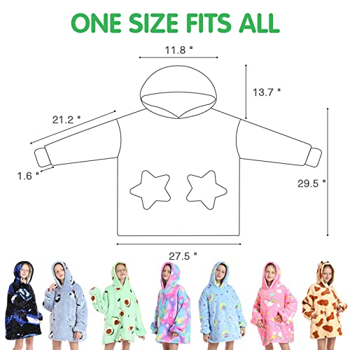 Komorebi Wearable Blanket For Kids Cute Hoddie Sherpa Blanket Sweatshirt With Pocket Oversized Hoodie Throw Soft Comfy Warm Gift For Teens Boys Girls Cow #TOP6