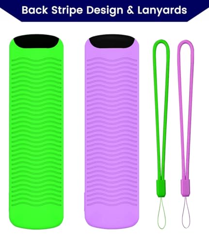 Image of 2-Pack Remote Cover for Streaming Stick 4K, 3rd Gen, HD, Green & Purple