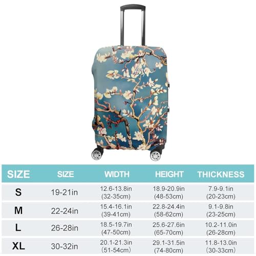 Luggage Cover Elastic Suitcase Cover Anti-Scratch Suitcase Covers Travel Pale White Flowers Luggage Covers Luggages Protector for Travel Adult Luggages Decorative 18-32 Inch2