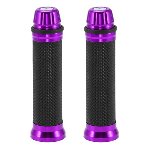 Motoforti 7/8" 22mm 15/16" 24mm Universal Motorcycle Hand Grips Cover Rubber Aluminum Alloy Handlebar Grips for Motorcycle Scooter Bicycle Black Purple 1 Pair