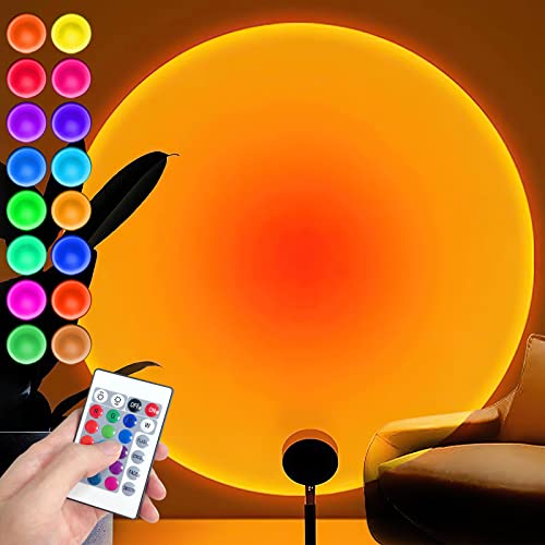 Balkwan 16 Color Remote Sunset Lamp Sun Projection Lamp Romantic Visual Led Light Network Light With Usb Modern Night Light For Living Room Bedroom Décor #TOP5