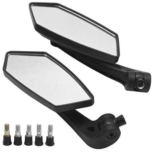 MospdyGear Universal 1 Pair Motorcycle Side Mirrors Adjustable Rearview Mirrors for 8mm/10mm Threads Compatible with Honda Compatible with Suzuki And More