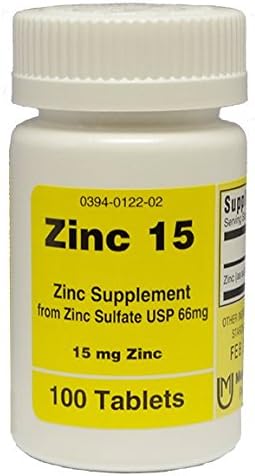 Zinc 15 Tablets (100 Count)