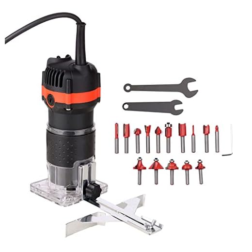 Wood Router, Weytoll 800W 30000r/min Router Tool, Palm Router, Wood Trimmer, Compact Router, Slotting Trimming Grooving Machine for Woodworker Carpenter with 15pcs Milling Cutters 110V