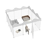 Eiiel Pet Playpen, Small Animal Cage Indoor Portable Metal Wire Yard Fence 12 Panels Small Animal Exercise Pen Yard Kennel for Small-Sized Dog, Puppy, Rabbit, Guinea Pigs, Turtle, Hamster,Ferret