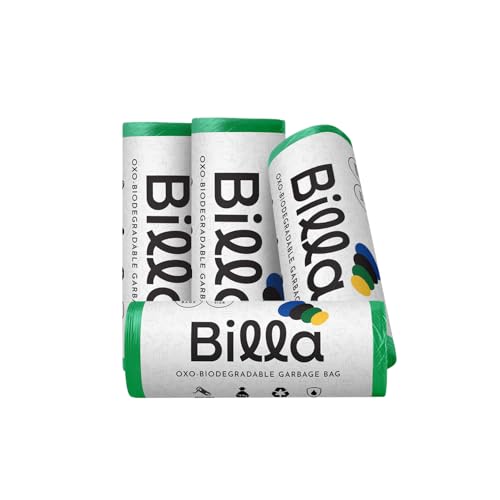 Image of BILLA Garbage Bags Medium Size Green | 19 X 21 Inches | Trash bags | Dust bin covers for daily waste | 48X56 CM (30 bags X 4 roll)