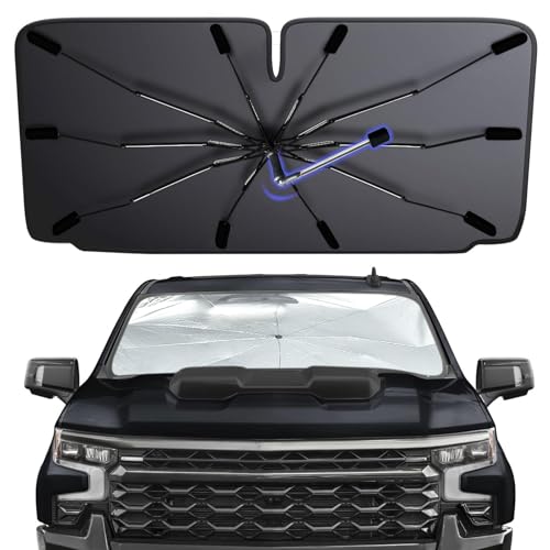 Image of [2026 Upgraded] Windshield Sun Shade Umbrella, Foldable Car Sunshade for Trucks & SUVs with UV Protection, Heat Insulation & Automotive Interior Sun Protection for Outdoor Parking Camping (X-Large)