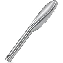 &Eacute;plucheur d'&eacute;cailles de poisson Busstier Corps en m&eacute;tal Structure d'engrenage Appareil de nettoyage rapide des flocons Outil de nettoyage pratique du poisson avec poign&eacute;e ergonomique Outil de grattoir &agrave; paillettes facile &agrave; utiliser pour cuisine