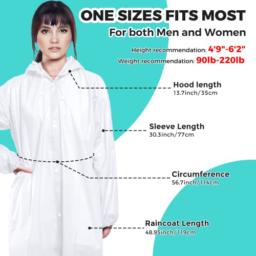 BFONS 2PCS Rain Ponchos for Adults Reusable, EVA Raincoats for Women Men with Hood, Waterproof Rain Coats for Camping Hiking - Image 4