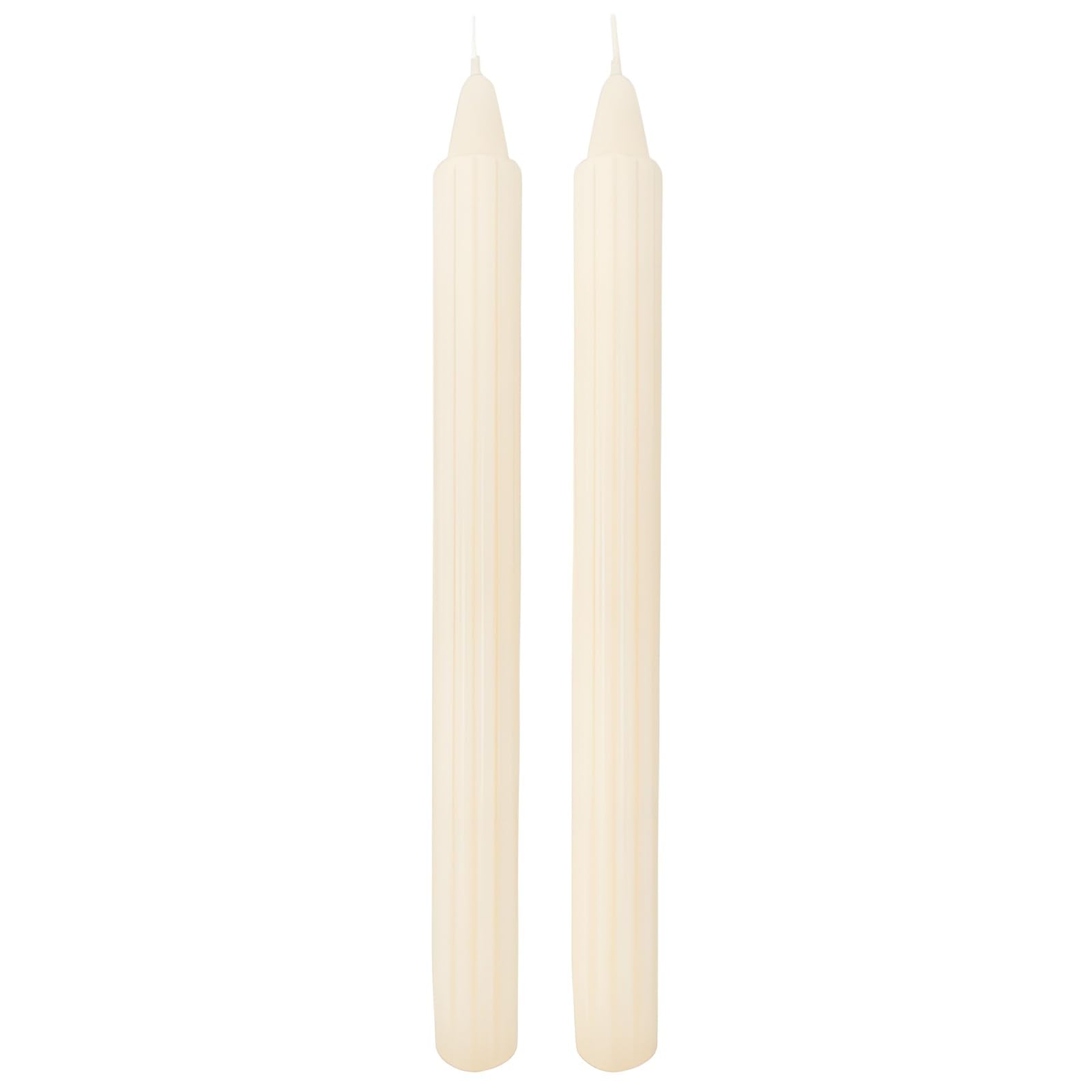 Cereria di Giorgio Risthò Doric Candles for Candlestick, Wax, Ivory, 2.2 x 25 cm