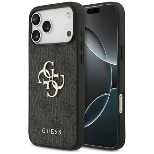 CG Mobile Guess 4G Grand Logo Coque pour iPhone 17 Pro Max (Noir)