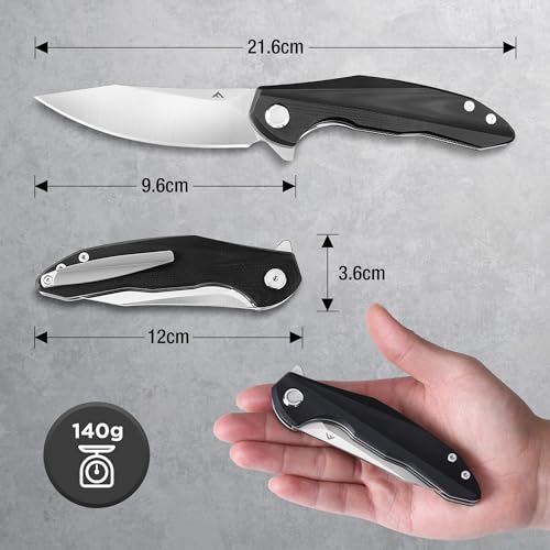 FLISSA 折りたたみナイフ D2ステンレス G10ハンドル