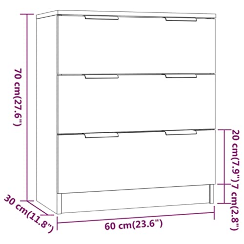 Loibinfen 3 Drawer Dresser, Chest Of Drawers With 3-Layer Modern Floor Storage Cabinet, Nightstand For Bedroom, Living Room, High Gloss White 23.6"X11.8"X27.6" (3 Drawer/C) #TOP7
