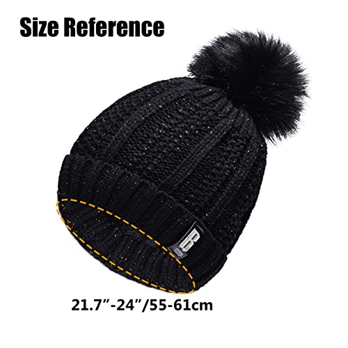 BESTORI Gorro de inverno cachecol quente forrado de lã gorro gorro gorro de tricô conjunto de aquece