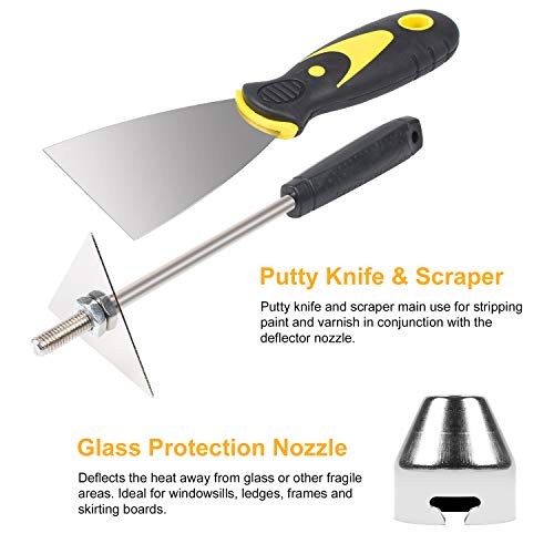 Heat Gun Nozzles Kit, Seekone Hot Air Gun Attachments 7 Pieces Stainless Steel Accessories Air Outlet Diameter 35Mm / 1.377Inch #TOP4